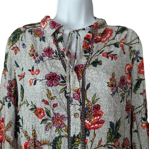 Anthropologie MAEVE Floral Janie Pheasant Top Size 2 - Picture 3 of 11
